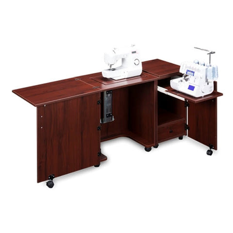 Compact Sewing Machine & Serger Cabinet in Mahogany Clove