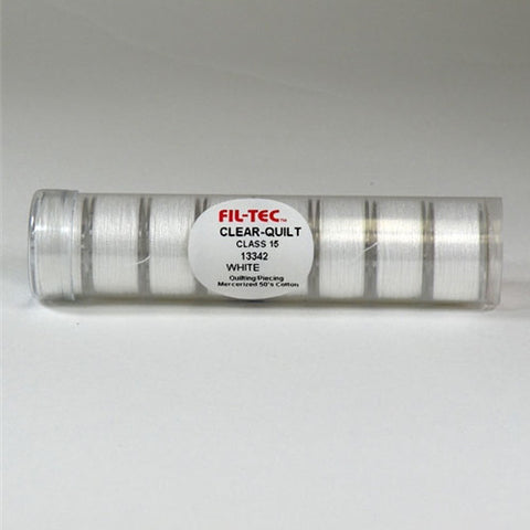 Clear-Quilt Class 15 Cotton Bobbin in White Tube of 8
