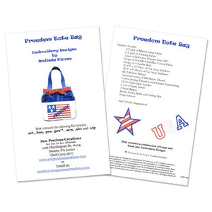 Freedom Tote Bag Design Disk by Sew Precious
