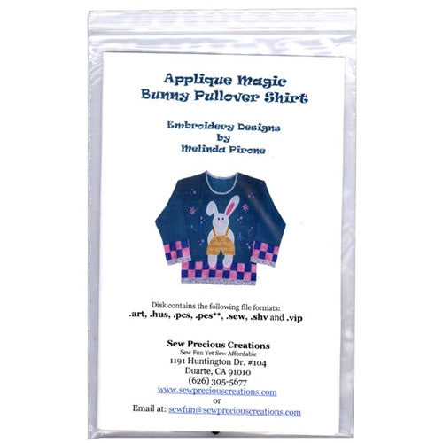 Applique Magic Bunny Pullover Shirt Design CD