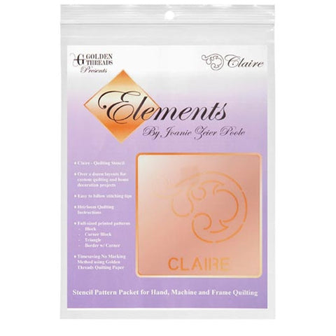 Claire Element Stencil Packet By Golden Threads