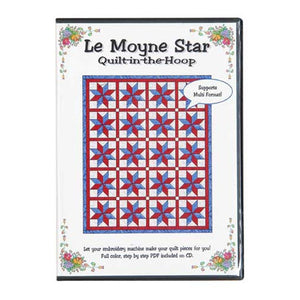 Le Moyne Star Quilt-in-the-Hoop CD by Nicole Kim