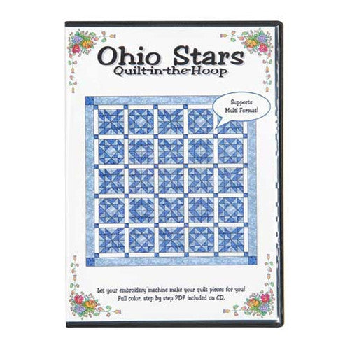 Ohio Stars Quilt-in-the-Hoop CD by Nicole Kim