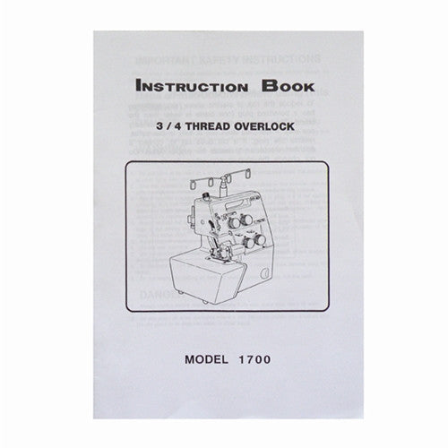 Instruction Book White Serger 1700