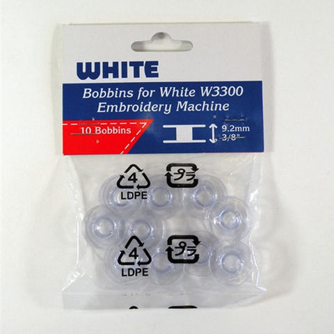 Bobbins for White W3300 Embroidery Machine, Pack of 10