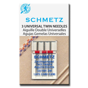 Schmetz Assorted Twin Needles in a Carded 3 Pack