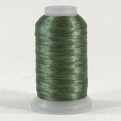 YLI Fine Metallic in Jade Green, 500yd Spool