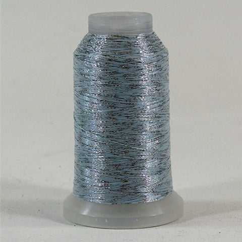 YLI Fine Metallic in Silver Light Blue, 500yd Spool