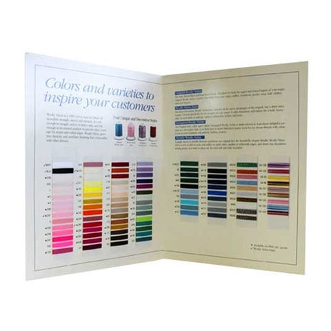 Woolly Nylon Thread Color Card with Actual Thread