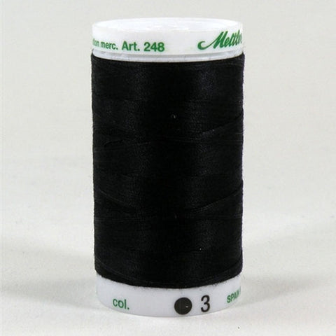 Mettler 60wt Embroidery Cotton in Black, 875yd Spool
