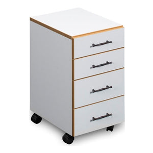 Sylvia Sewing Chest with Four Drawers in White with Oak Trim