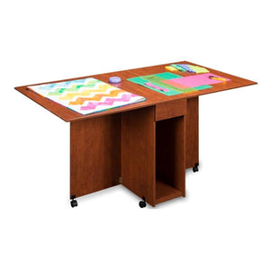 Assembled Cutting and Craft Table in Sunset Cherry