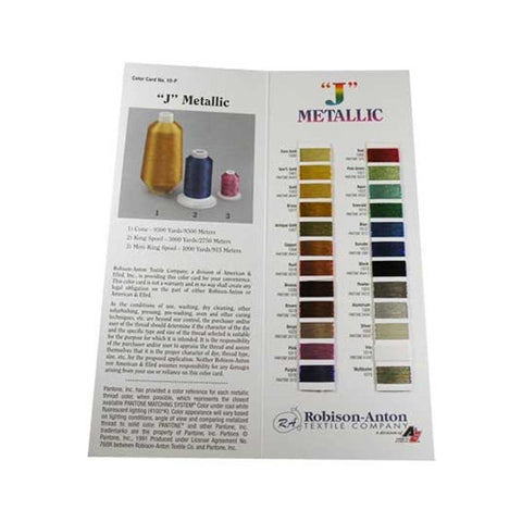 Robison-Anton J Metallic Actual Thread Color Card