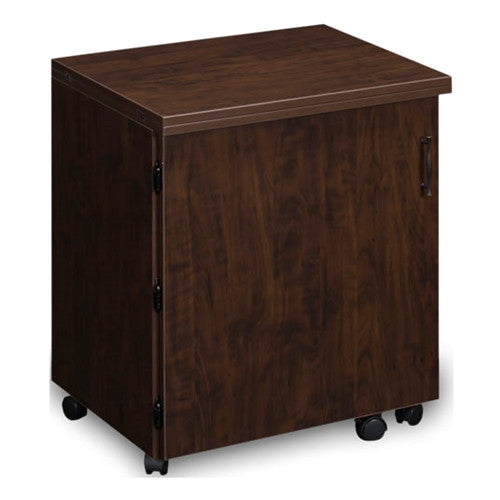 Compact Sewing Machine Cabinet in Brown Pearwood