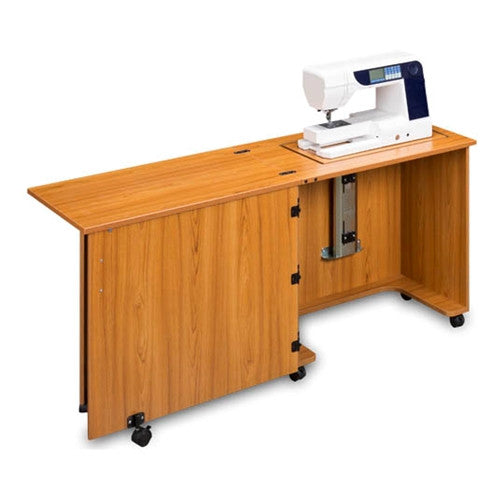Compact Quilters Sewing Machine Cabinet in Teak