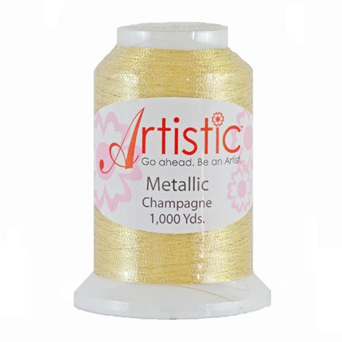 Artistic 40/2 Metallic Thread in Champagne, 1000yd