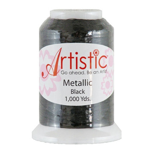 Artistic 40/2 Metallic Thread in Black, 1000yd