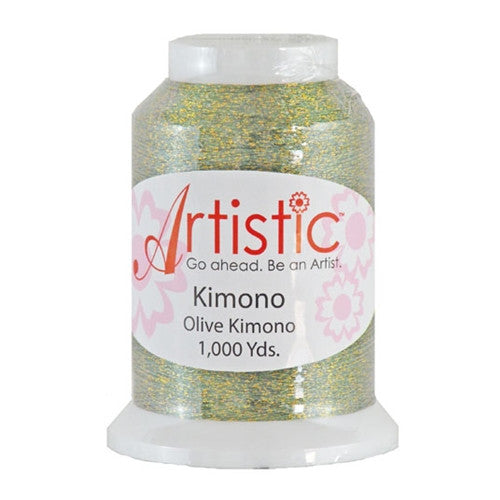 Artistic Kimono Metallic Thread in Olive, 1000yd