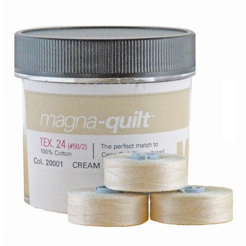 Magna-Quilt Class M Cotton Bobbin in Cream, Jar of 10