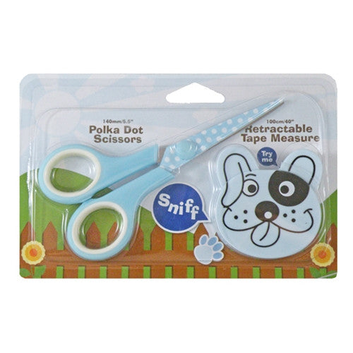 Fun Zoo Animal Blue Scissor & Tape Measure Set