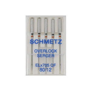 80/12 Schmetz ELX705 Chrome Finish Serger Needle