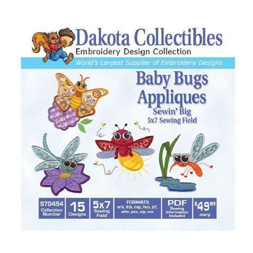 Dakota Collectibles Baby Bugs Applique Embroidery Design CD 