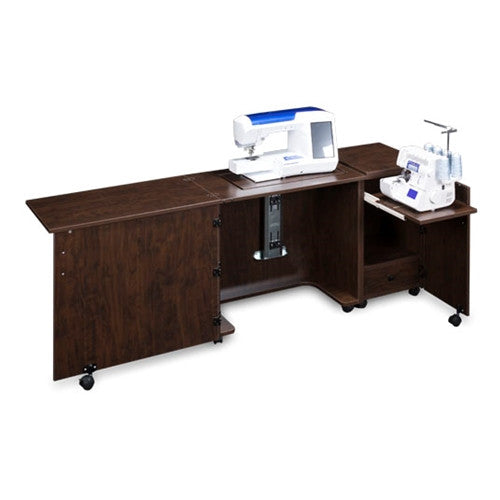 Sewing and Serger Cabinet Combo 1050 in Brown Pearwood