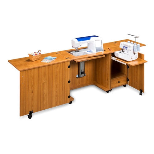 Sewing and Serger Cabinet Combo 1050 in Teak