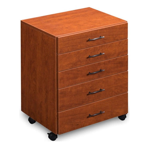 Roll About 5 Drawer Storage Chest in Cherry