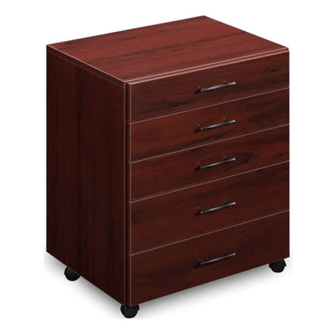 Roll About 5 Drawer Storage Chest in Mahogany