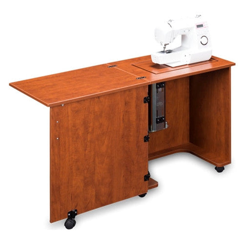 Compact Sewing Machine Cabinet in Cherry