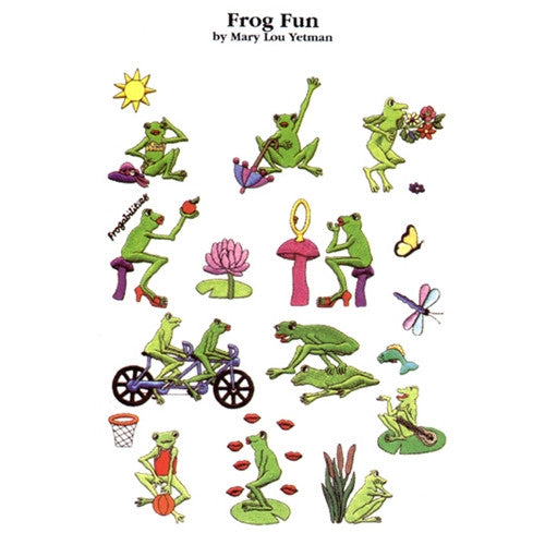 Frog Fun Embroidery Design CD by Mary Lou Yetman