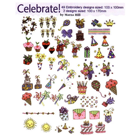 Celebrate Embroidery Design CD by Marna Hill