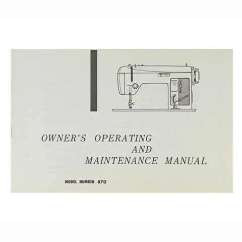 Instruction Book for White 870
