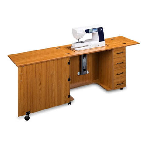 Sewing Machine Desk with 4 Drawers in Teak