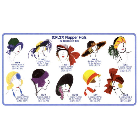 Flapper Hats Embroidery CD by Cactus Punch