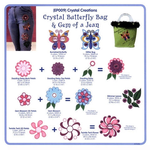 Crystal Flowers Embroidery CD by Cactus Punch