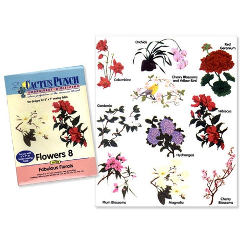 Fabulous Florals Embroidery CD by Cactus Punch