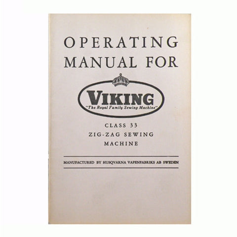 Instruction Book for Viking Class 33 Zig-Zag