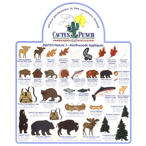 Northwoods Appliques Embroidery CD by Cactus Punch