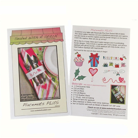 Placemats PLUS Sewing Pattern & 4" x 4" Designs