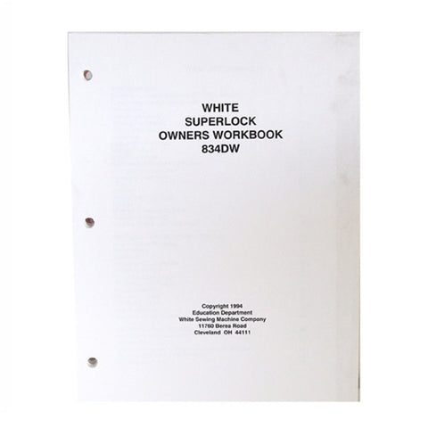 Owner Workbook Pages for White Sergers 1900,834DW,634D