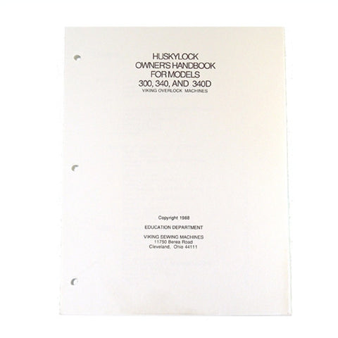 Owner Workbook Pages for Huskylock 340D