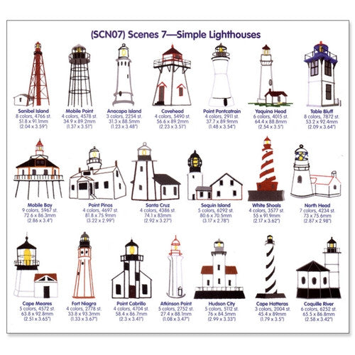 Simple Lighthouses Embroidery CD by Cactus Punch