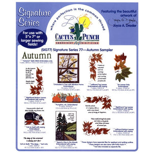 Autumn Sampler Embroidery CD by Cactus Punch